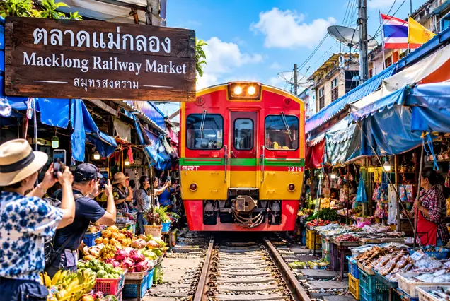 Tour Thailand Bangkok Dinner Cruise 4D3N Maeklong Railway Market